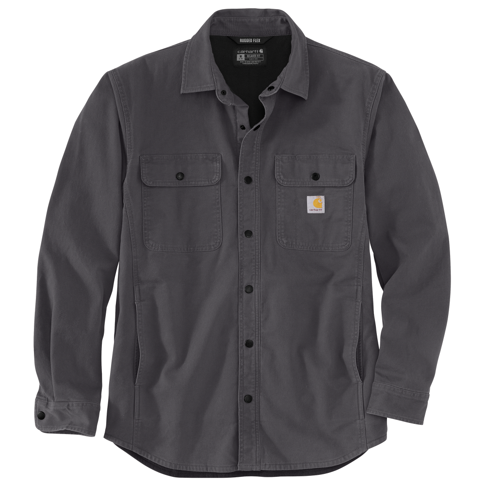 Rugged Flex Relaxed Fit Canvas Fleece Lined Shirt Jacket (105419)