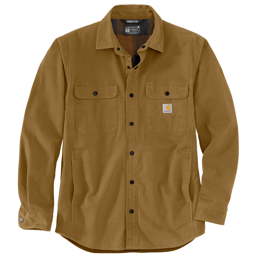 Rugged Flex Relaxed Fit Canvas Fleece Lined Shirt Jacket (105419)