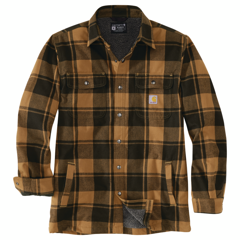 Relaxed Fit Flannel Sherpa-Lined Shirt Jacket (105939)