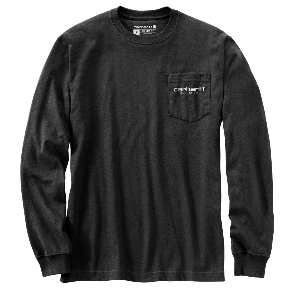 Relaxed Fit Heavyweight LongSleeve Pocket C Graphic TShirt Carbon (105952CRH)