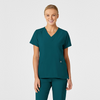 W123 Women's Stylized V-Neck Scrub Top (6155)