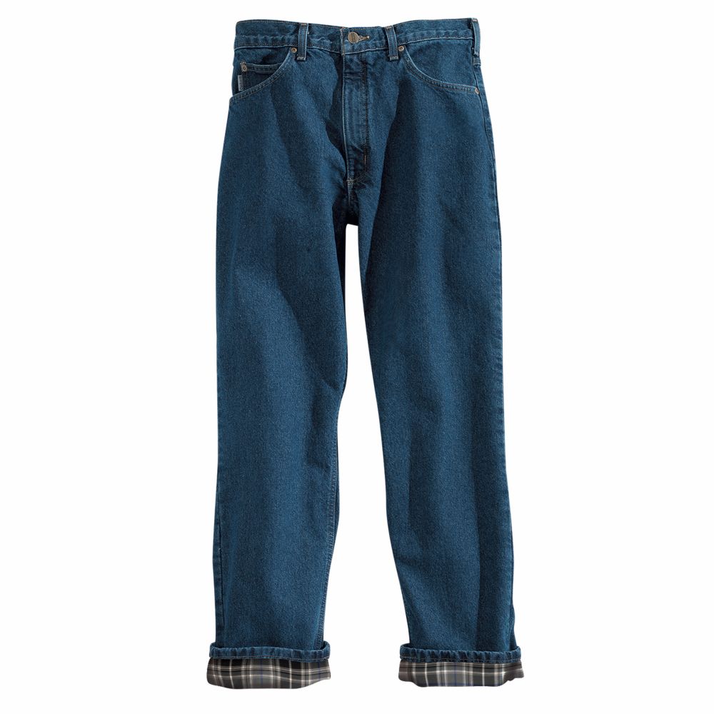 Relaxed Fit Straight Leg Flannel Lined Jean (B172)