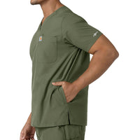 Force Essentials Men's V-Neck Shirttail Scrub Top (C16113)