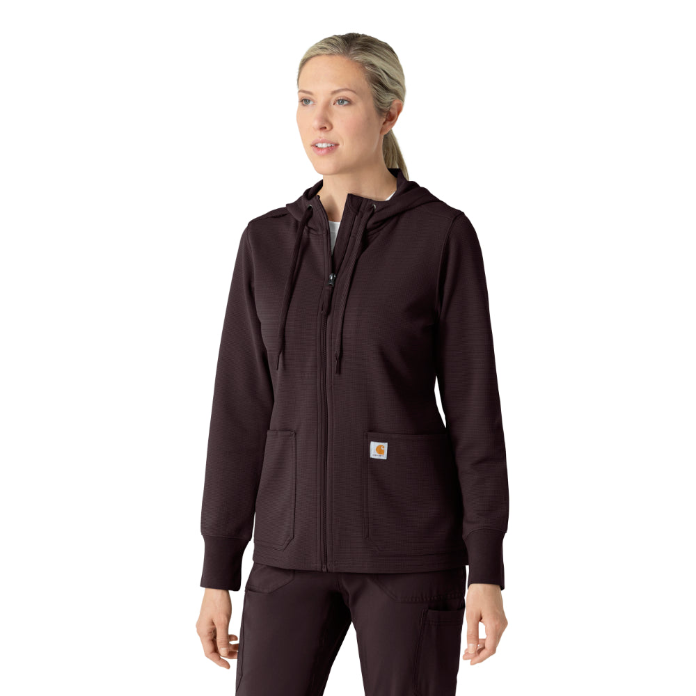 Layers Women's Full Zip Waffle Hoodie (C82008)