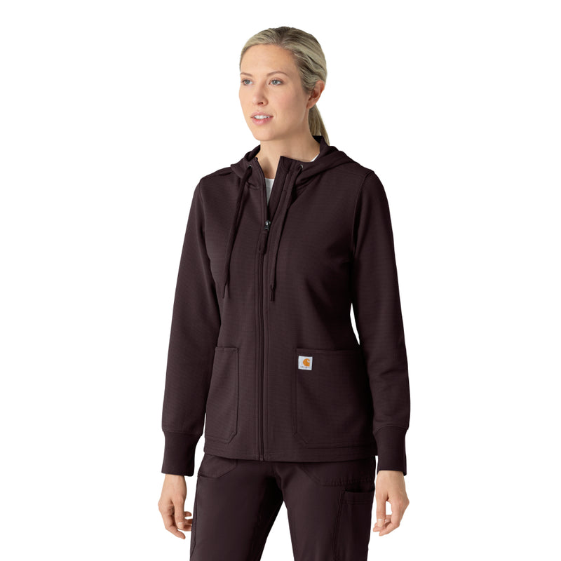 Layers Women's Full Zip Waffle Hoodie (C82008)