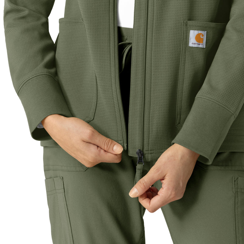 Layers Women's Full Zip Waffle Hoodie (C82008)