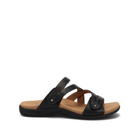 Double U Leather Slide Sandal