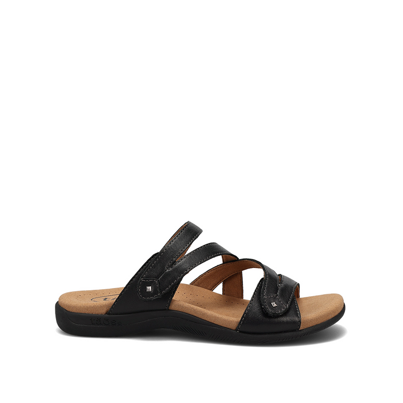 Double U Leather Slide Sandal