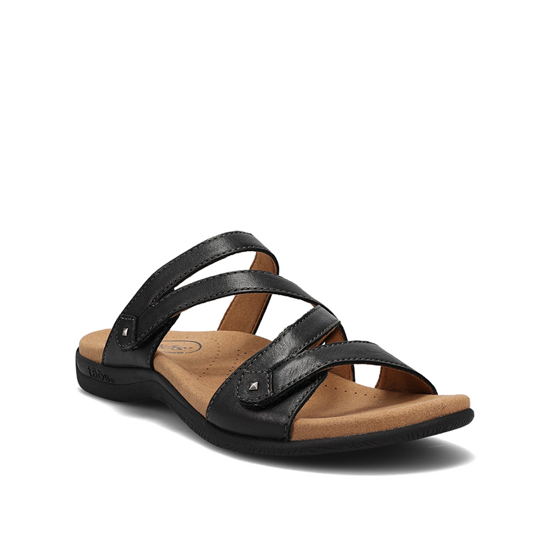 Double U Leather Slide Sandal