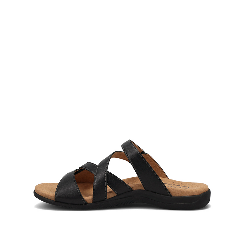 Double U Leather Slide Sandal