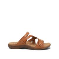 Double U Leather Slide Sandal