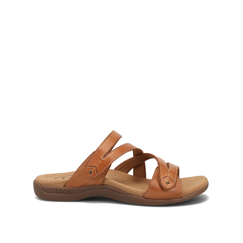 Double U Leather Slide Sandal