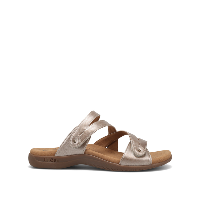 Double U Leather Slide Sandal