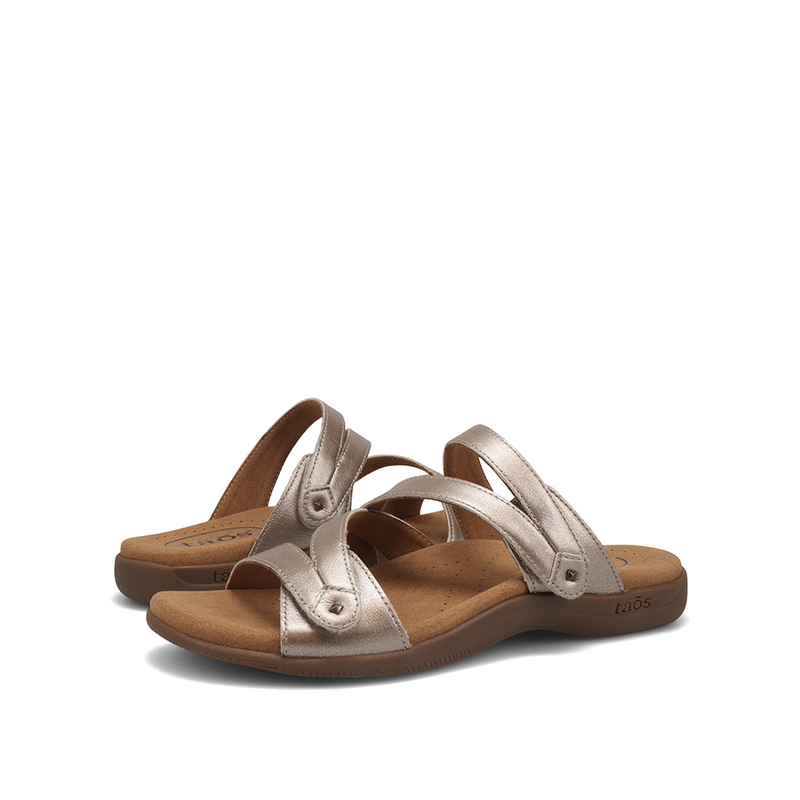 Double U Leather Slide Sandal