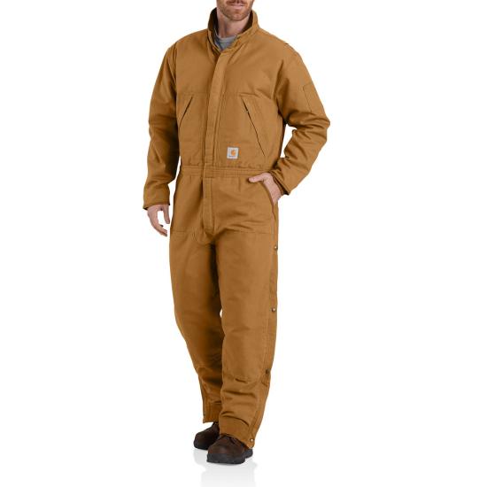 Washed Duck Insulated Coverall Carhartt Brown